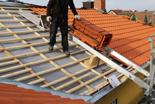 Steep Roof Work Site